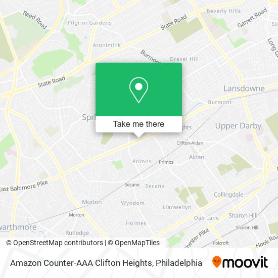 Amazon Counter-AAA Clifton Heights map