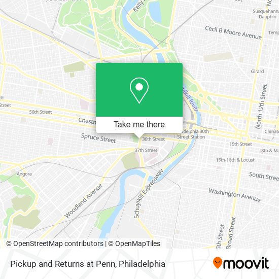 Pickup and Returns at Penn map