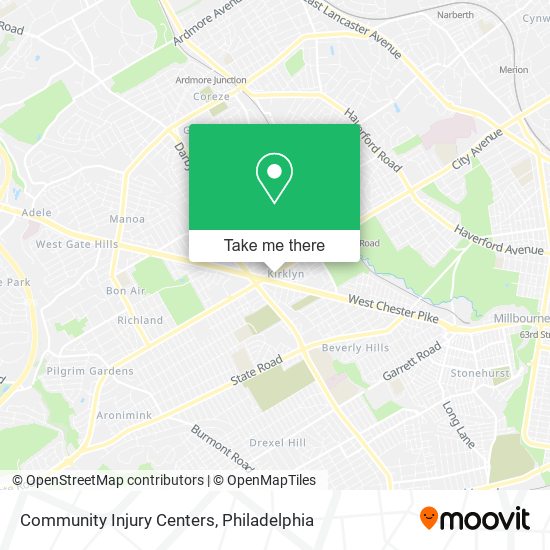 Community Injury Centers map