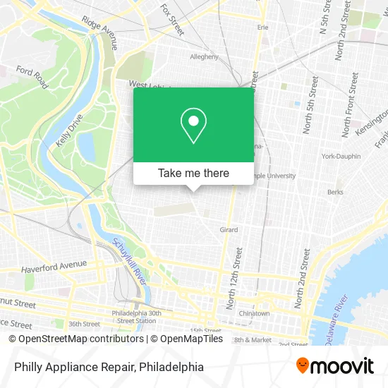 Philly Appliance Repair map