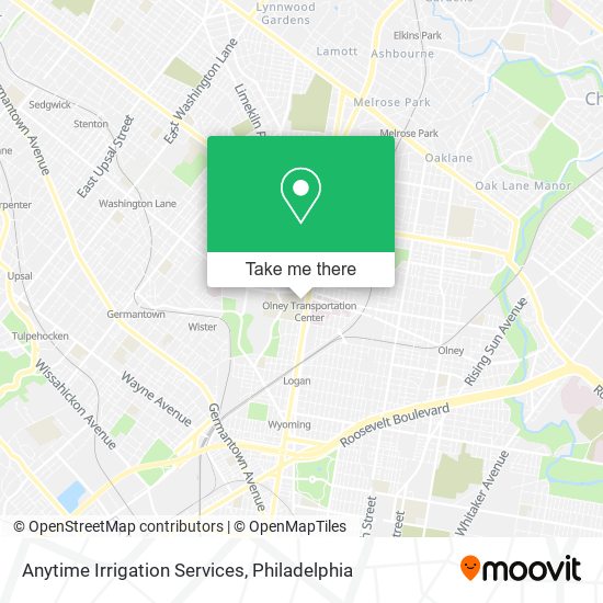 Anytime Irrigation Services map