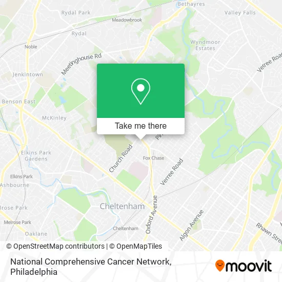 National Comprehensive Cancer Network map