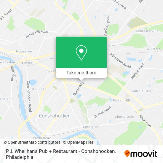Mapa de P.J. Whelihan's Pub + Restaurant - Conshohocken