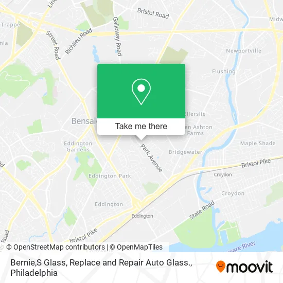 Bernie,S Glass, Replace and Repair Auto Glass. map