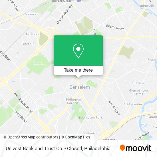 Univest Bank and Trust Co. - Closed map