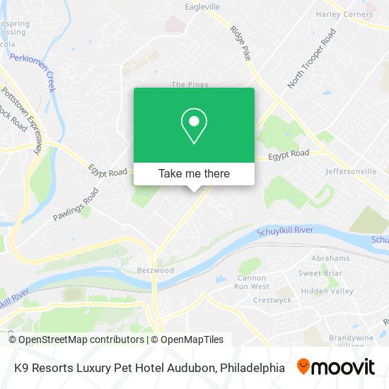 Mapa de K9 Resorts Luxury Pet Hotel Audubon