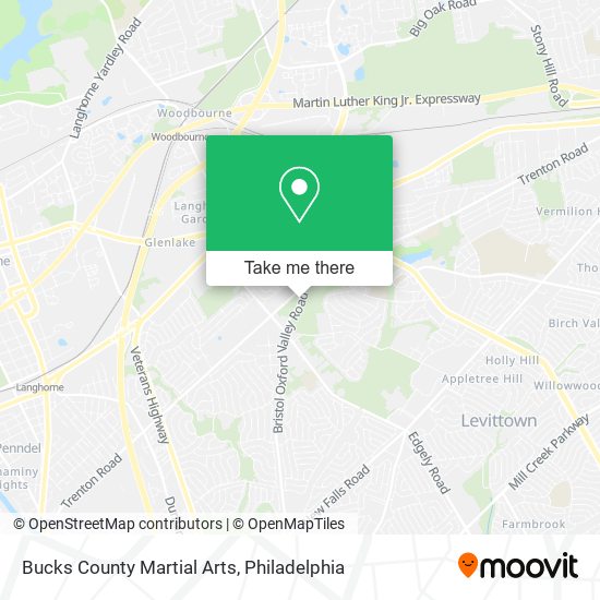 Bucks County Martial Arts map