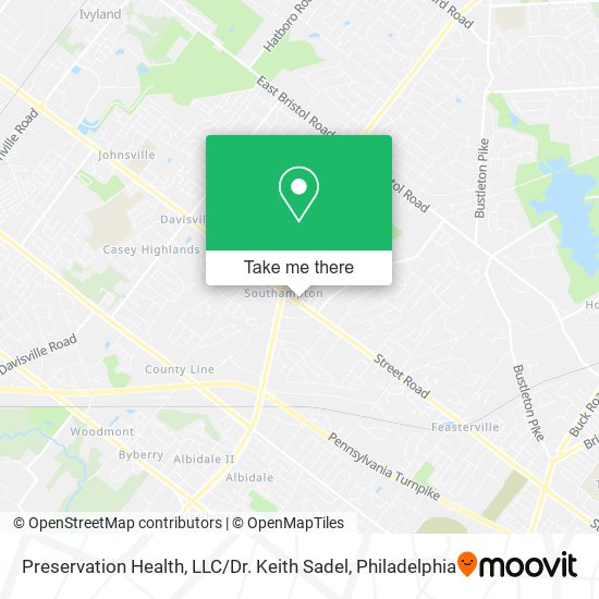 Mapa de Preservation Health, LLC / Dr. Keith Sadel