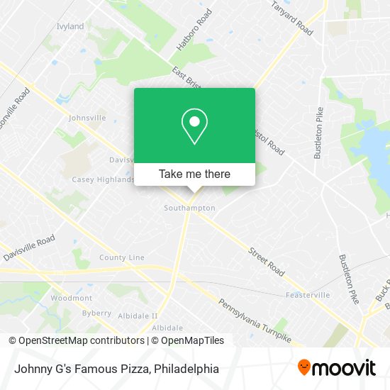 Johnny G's Famous Pizza map