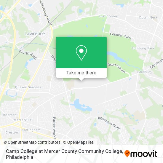 Camp College at Mercer County Community College map