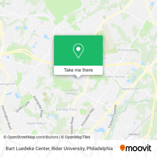 Bart Luedeke Center, Rider University map