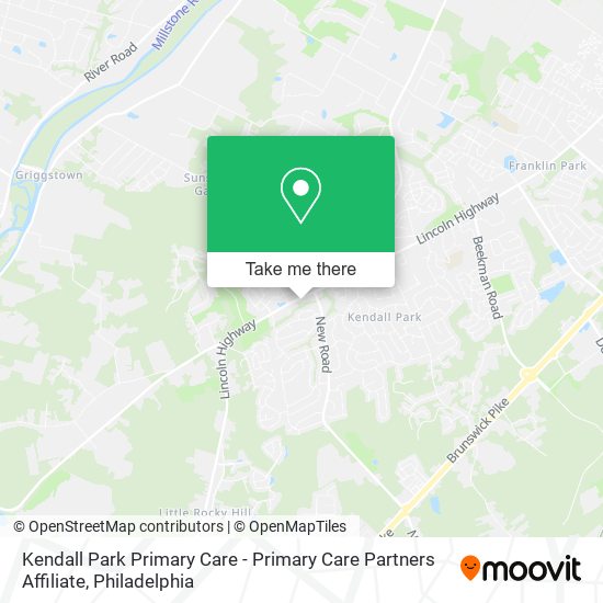 Kendall Park Primary Care - Primary Care Partners Affiliate map
