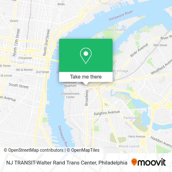 Mapa de NJ TRANSIT-Walter Rand Trans Center