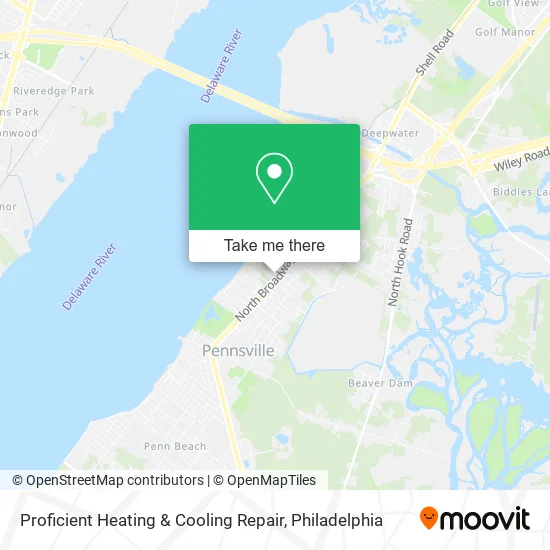 Proficient Heating & Cooling Repair map