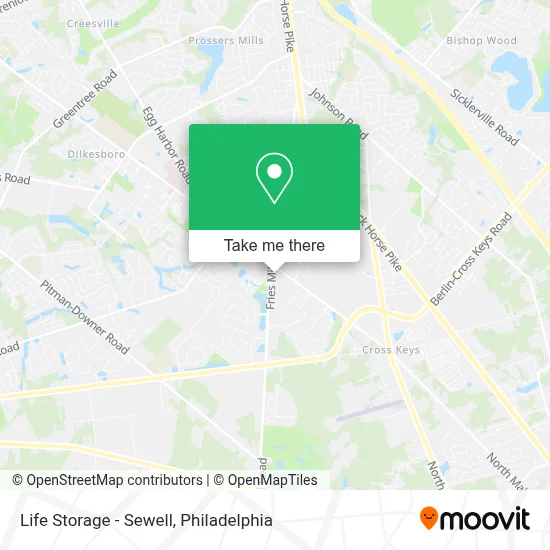 Life Storage - Sewell map