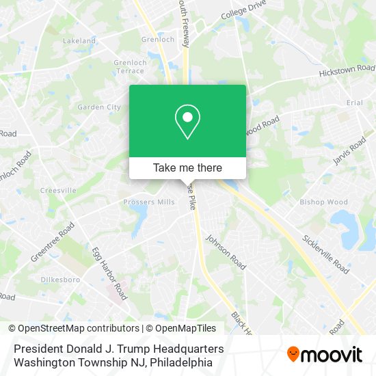 President Donald J. Trump Headquarters Washington Township NJ map