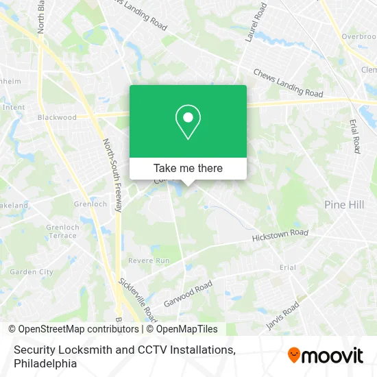 Security Locksmith and CCTV Installations map
