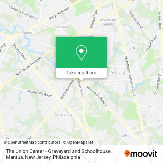 Mapa de The Union Center - Graveyard and Schoolhouse, Mantua, New Jersey