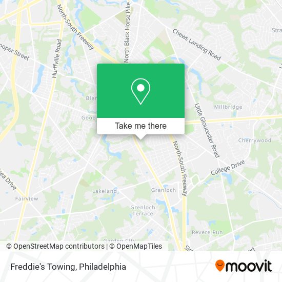 Freddie's Towing map
