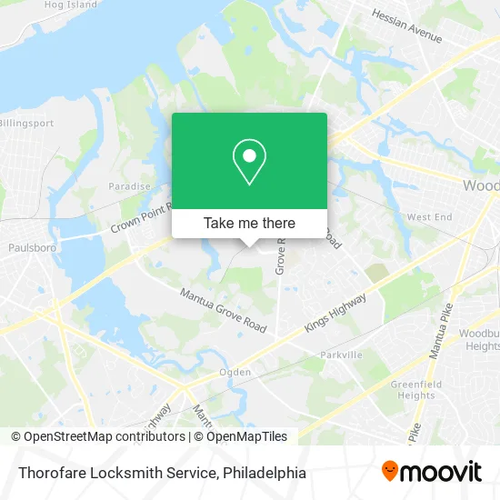 Thorofare Locksmith Service map