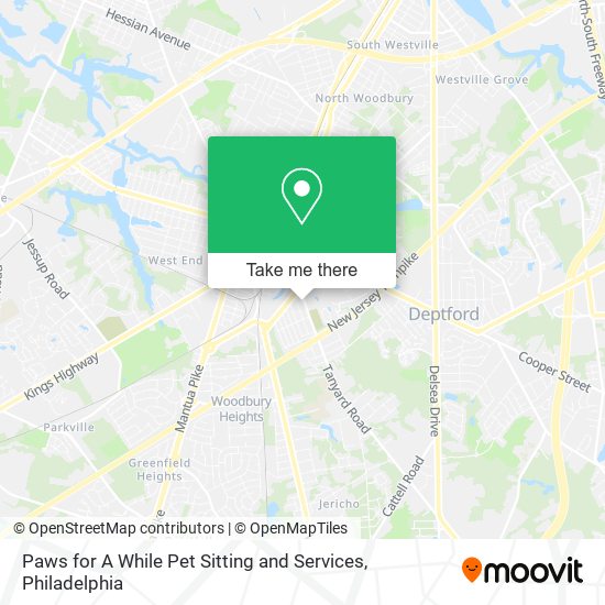 Mapa de Paws for A While Pet Sitting and Services