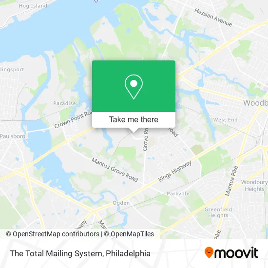 The Total Mailing System map