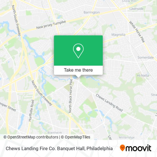 Mapa de Chews Landing Fire Co. Banquet Hall