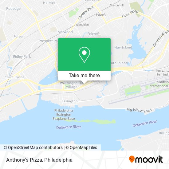 How to get to Anthony's Pizza in Tinicum by Bus, Train or Light Rail?