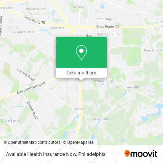 Available Health Insurance Now map