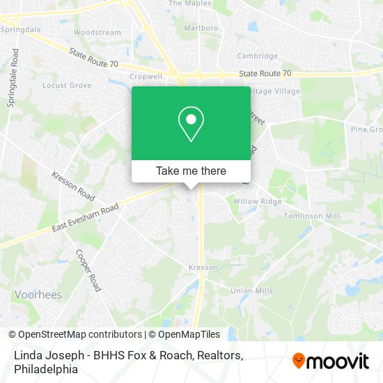 Mapa de Linda Joseph - BHHS Fox & Roach, Realtors
