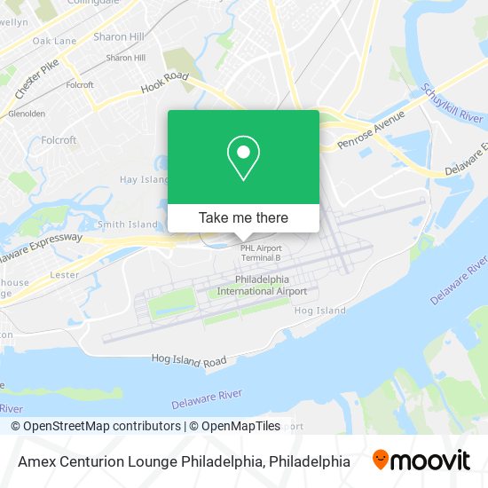 Amex Centurion Lounge Philadelphia map