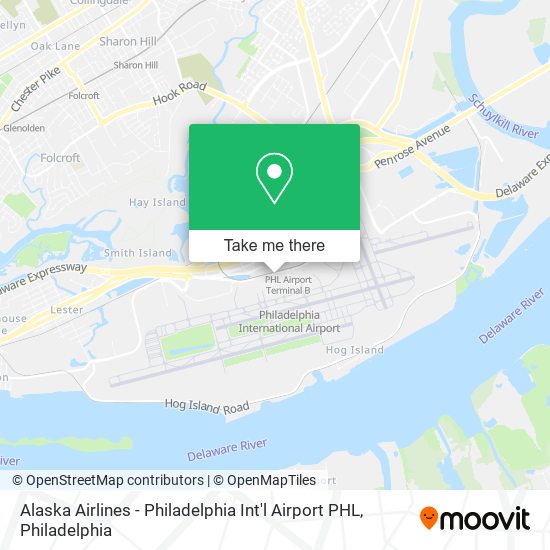 Mapa de Alaska Airlines - Philadelphia Int'l Airport PHL