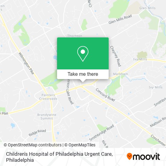 Mapa de Children's Hospital of Philadelphia Urgent Care