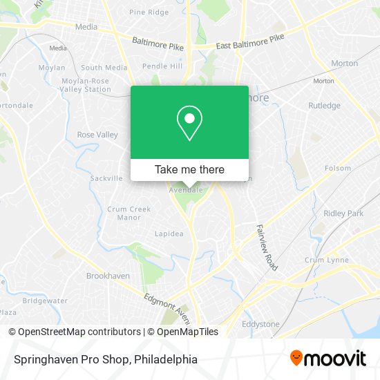 Springhaven Pro Shop map