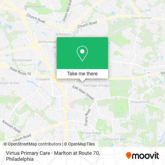 Mapa de Virtua Primary Care - Marlton at Route 70