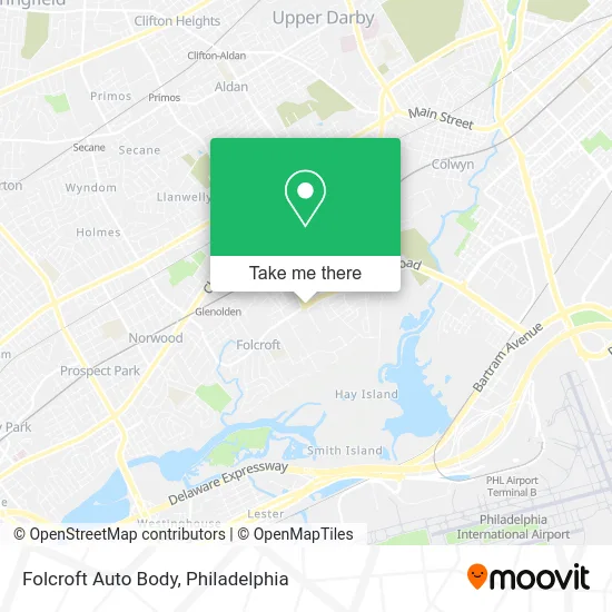 Folcroft Auto Body map