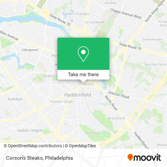 Corson's Steaks map