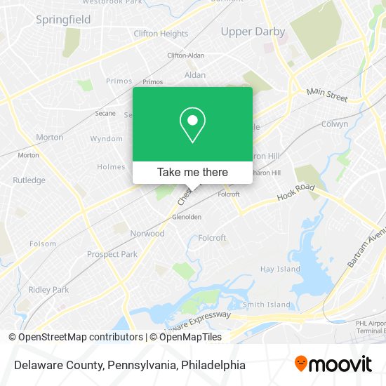 Mapa de Delaware County, Pennsylvania