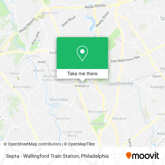 Mapa de Septa - Wallingford Train Station