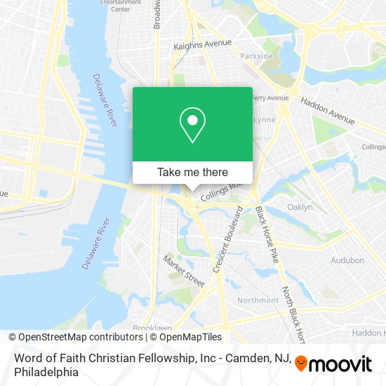 Mapa de Word of Faith Christian Fellowship, Inc - Camden, NJ