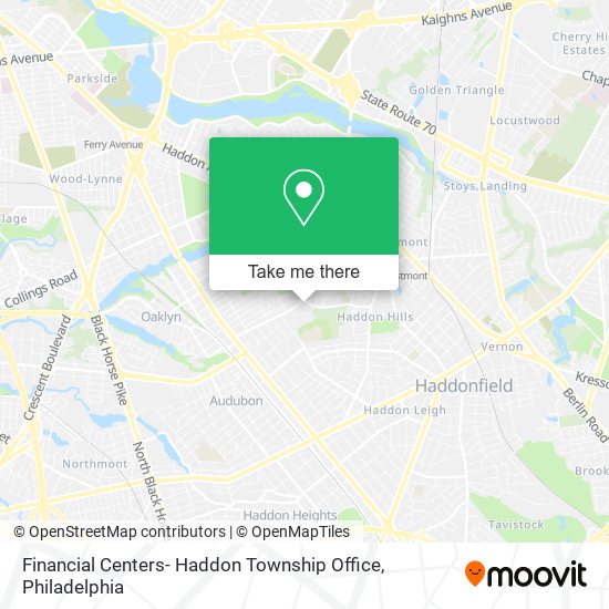 Financial Centers- Haddon Township Office map