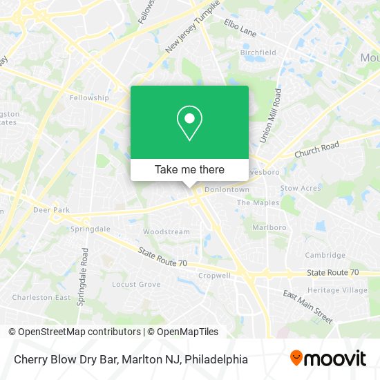 Mapa de Cherry Blow Dry Bar, Marlton NJ