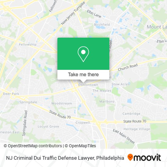 Mapa de NJ Criminal Dui Traffic Defense Lawyer