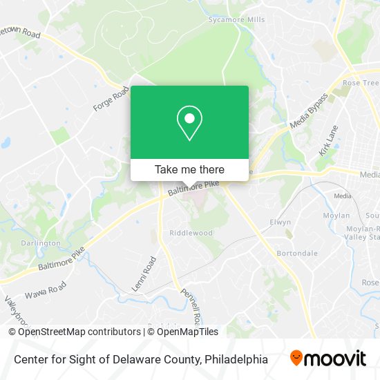 Mapa de Center for Sight of Delaware County