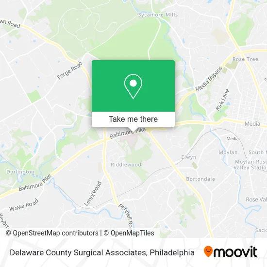 Delaware County Surgical Associates map