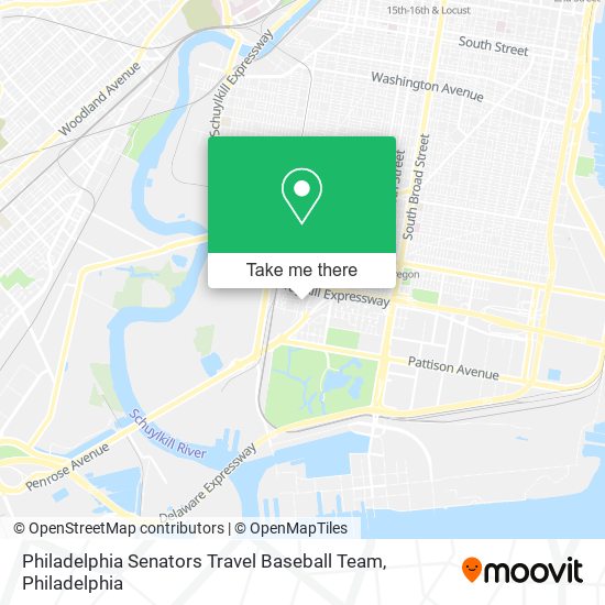 Philadelphia Senators Travel Baseball Team map