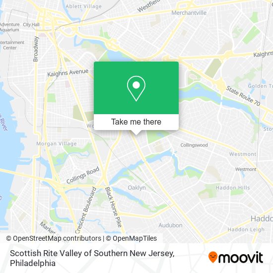 Scottish Rite Valley of Southern New Jersey map