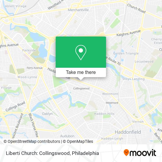 Liberti Church: Collingswood map