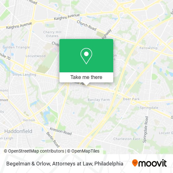 Mapa de Begelman & Orlow, Attorneys at Law
