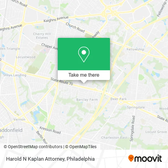 Harold N Kaplan Attorney map